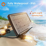 Load image into Gallery viewer, addlon 54FT(48+6) Solar String Lights Outdoor Waterproof with USB Charging &amp; Remote Control - Dimmable Solar Power Patio Lights with LED Bulbs for Porch, Garden, Yard, Market, Bistro - Last for 20+Hrs
