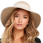 Load image into Gallery viewer, FURTALK Womens Beach Sun Straw Hat UV UPF 80+ Travel Foldable Brim Summer UV Hat
