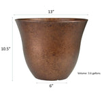 Load image into Gallery viewer, Classic Home and Garden Honeysuckle Resin Flower Pot Planter, Copper, 13&quot;
