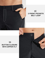Load image into Gallery viewer, Libin Mens Golf Pants Stretch Work Dress Pants 30&quot; Quick Dry Lightweight Business Casual Pants for Men Comfy Water Resistant, Black, 32W x 30L

