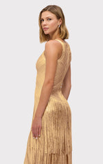 Load image into Gallery viewer, Herve Leger, The Metallic Mischa Dress, XXS, Gold Foil
