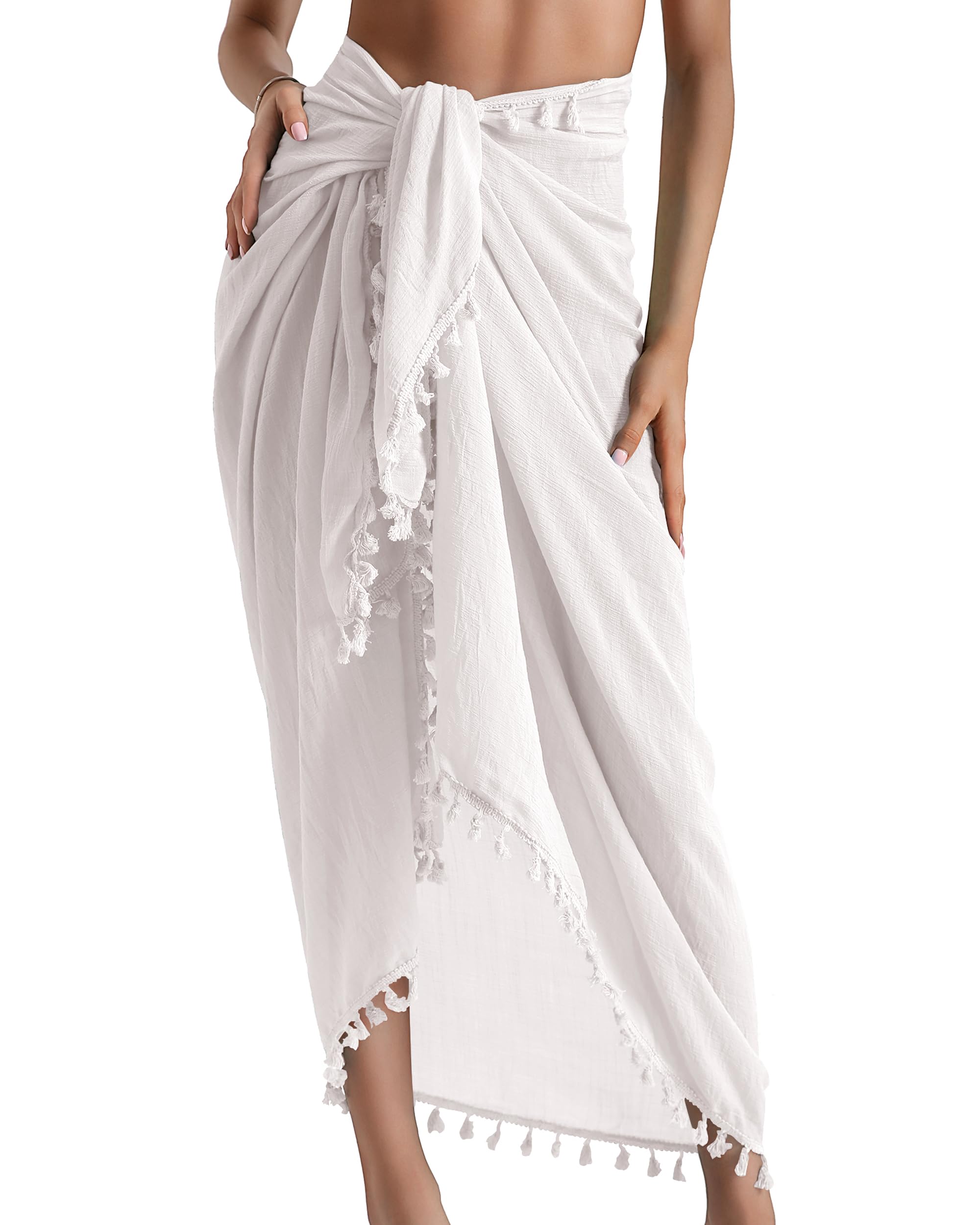 Eicolorte Cover Up Skirt Open Front Swimsuit Wrap Cover Ups Summer Beach Skirts With Slit For Women