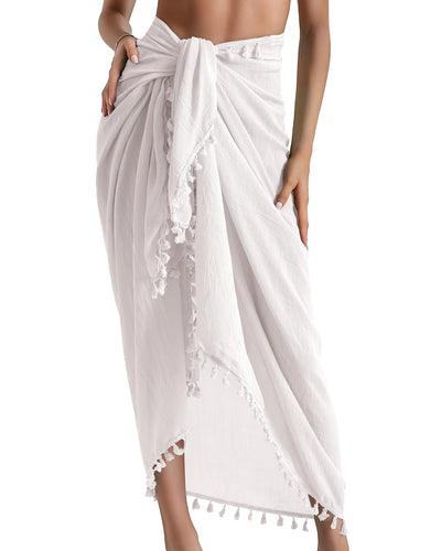 Eicolorte Cover Up Skirt Open Front Swimsuit Wrap Cover Ups Summer Beach Skirts With Slit For Women