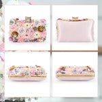 Load image into Gallery viewer, Lanpet Women Clutches Flower Evening Handbag Chain Strap Shoulder Bag Pink
