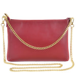 Load image into Gallery viewer, Dasein Italian Genuine Leather Handbag for Women Clutch Evening Bag Gold Chain Strap Shoulder Bag Crossbody Purse (Red)
