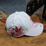 Load image into Gallery viewer, Trucker Hats California H Womens Hat Trendy Creativity Flowers Butterfly Sequins Embroidered Baseball Cap White
