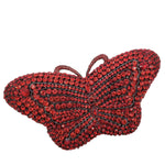 Load image into Gallery viewer, Boutique De FGG Butterfly Crystal Clutch Bags Women Evening Bag Party Rhinestone Handbags Bridal Crystal Clutch Purses,Mini,Red
