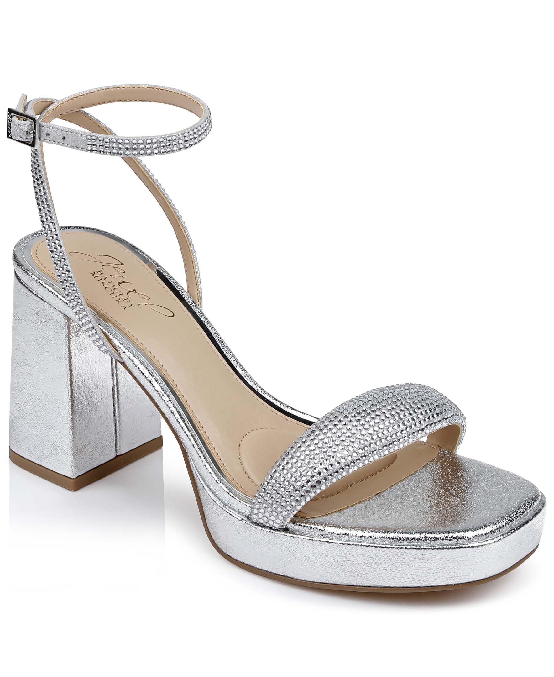 Jewel Badgley Mischka Teddi Platform Block Heels