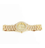 Load image into Gallery viewer, Charles Raymond Women's Big Rocks Bezel Colored Dial with Roman Numerals Fully Iced Out Watch - ST10327LA (Gold-Gold)
