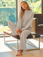 Load image into Gallery viewer, AUTOMET Lounge Sets for Women Sweatsuits 2 Piece Fall Fashion Outfits 2025 Sweatshirt Wide Leg Sweatpants Tracksuit CoffeeGrey M
