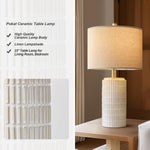 Load image into Gallery viewer, PoKat 23&quot; Modern Ceramic Table Lamp Set of 2 for Living Room White Desk Lamps for Bedroom Farmhouse Bedside Nightstand Bedside Lamp End Table Lamps Beige
