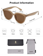 Load image into Gallery viewer, SOJOS Trendy Cat Eye Round Polarized Sunglasses for Women Fashion UV Protection Sunnies Sunglasses SJ2175, Brown Frame/Brown Lens
