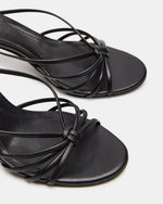 Load image into Gallery viewer, Steve Madden Women's Edna Heeled Sandal, Black Leather, 7
