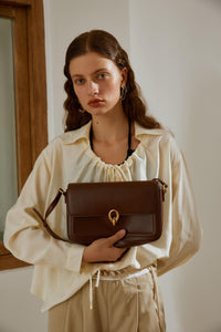 LAFESTIN Split Leather Shoulder Bags For Women with Adjustable Strap, Trendy Crossbody Purses For Women, Designer Inspire Handbags, Caramel Brown