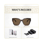 Load image into Gallery viewer, Versace VE4437U 108/73 54MM Havana/Dark Brown Square Sunglasses for Women +BUNDLE with ACCESSORY EYEWEAR KIT

