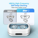 Load image into Gallery viewer, BYASKZIV Ultrasonic Jewelry Cleaner, 48KHz Ultrasonic Cleaner Machine for Jewelry, Eyeglasses, Rings, Watch Strap, Dentures- Dual Cleaning Modes, 304 Stainless Steel Tank
