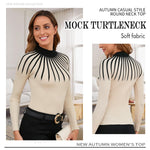 Load image into Gallery viewer, Women's 2025 Fall Fashion Turtleneck Long Sleeve Ribbed Knit Slim Fitted Casual Pullover Sweater Tops (US, Alpha, Medium, Regular, Regular, Apricot)
