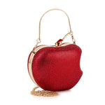Load image into Gallery viewer, pearl&amp;she Sparkly Apple Shape Clutch red hearts Rhinestone Mini Handbags Women Evening Bags Minaudiere Purses For Party.
