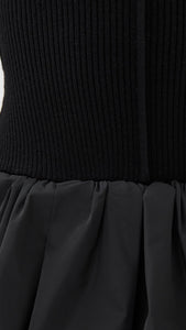 Sea Women's Belen Taffeta Knit Mini Bubble Dress, Black, M