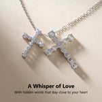 Load image into Gallery viewer, KRKC&amp;CO Moissanite Cross Necklaces for Women: Petite 1.4ct D-Color VVS1, 925 Sterling Silver, Dainty Hypoallergenic Pave-Set Cross Pendant Chain, Gift for Birthday Anniversary, Luxurious Gift Box
