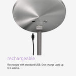 Load image into Gallery viewer, simplehuman Sensor Mirror, 5&quot; Round Rechargeable Mini Travel Makeup Mirror, 10x Magnification, Brushed Stainless Steel
