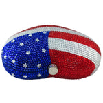 Load image into Gallery viewer, Boutique De FGG The American National Flag Crystal Clutch Purse for Women Evening Bags Party Chain Shoulder Handbags,Mini,Heart
