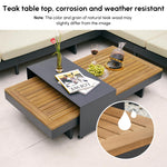 Load image into Gallery viewer, homary 6 Piece Aluminum &amp; Teak Outdoor Sofa Set, Patio Sofa Seat L-Shaped Outdoor Sectional Sofa Set with Adjustable Backrests/Waterproof/Fade Resistant Cushions Ideal for Patios/Balconies,Light Gray
