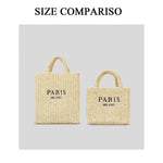 Load image into Gallery viewer, Straw Beach Bag for Women Trendy Summer Woven Tote Bag Packable Straw Purses and Handbags for Vacation Holiday (S-Khaki)
