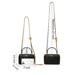 Load image into Gallery viewer, DORIS&amp;JACKY Small Quilted Square Box Crossbody Purse For Women Designer Mini Top Handle Pouch Purse With Metal Chain Strap (1-Black)
