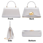 Load image into Gallery viewer, Gurina Designer Evening Handbag with Metal Handle, PU Leather Clutch Purse with Magnetic Buckle, Elegant Party Bag for Women (7OB White)
