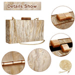 Load image into Gallery viewer, YYW Acrylic Clutch Purses for Women with Marbling Purses and Handbags Evening Crossbody Bag (Gold)
