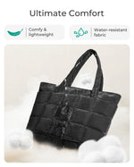 Load image into Gallery viewer, BAGSMART Expandable Tote Bag for Women, Zippered Puffer Design with Water-Resistant Quilted, Nurse and Carry-On Travel Bag, Black
