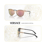 Load image into Gallery viewer, Versace VE2168 14095R 57MM Pink Gold/Dark Grey Mirror Pink Sunglasses for Women +Bundle with Accessory Eyewear Kit
