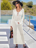 Load image into Gallery viewer, ANRABESS Womens Swimsuit Swim Crochet Cover Up 2025 Summer Knit Bathing Suit Sexy Swimwears Vacation Bodycon Beach Dress White Medium

