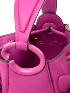 Oscar de la Renta, Nano Floral Appliqué O Handle Bag, Rosehip