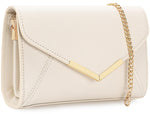 Load image into Gallery viewer, DEXMAY Women Envelope Clutch Faux Saffiano Leather Evening Handbag Foldover Clutch Bag Formal Dressy Purse Ivory
