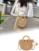 Load image into Gallery viewer, Garemcy Summer Straw Beach Bag Women&#39;s Woven Crossbody Shoulder Bag Womens Straw Tote Bag Handbag Khaki
