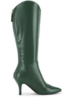 Load image into Gallery viewer, Allegra K Women&#39;s Pointed Toe Stiletto Heel Dark Green Knee High Boots 8 M US

