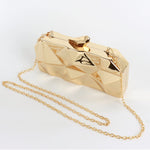 Load image into Gallery viewer, Reberomantic Women Lattice Pattern Metal Handbag Chain Geometric Evening Clutch Purse (G-Large Gold)

