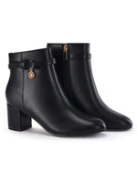 Load image into Gallery viewer, Coutgo Women&#39;s Ankle Boots Chunky Block Low Heel Vintage Tie Knot Booties Shoes with Side Zipper
