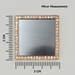 Wireless City Diamond Bling Makeup Mirror for Phone Case - Rose Gold, Stick-On Vanity Mirror with Cubic Zirconia Stones, Universal Fit, Perfect for Selfies and Makeup Touch-Ups