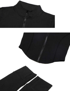 Lviefent Womens Lightweight Full Zip Running Track Jacket Workout Slim Fit Yoga Sportwear with Thumb Holes (Black, Medium)