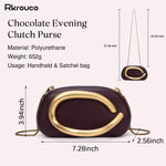 Load image into Gallery viewer, PU Leather Women's Evening Handbags Chocolates Clutch Purse Easy Match with Chain Crossbody Metal Decoration Shoulder Bag
