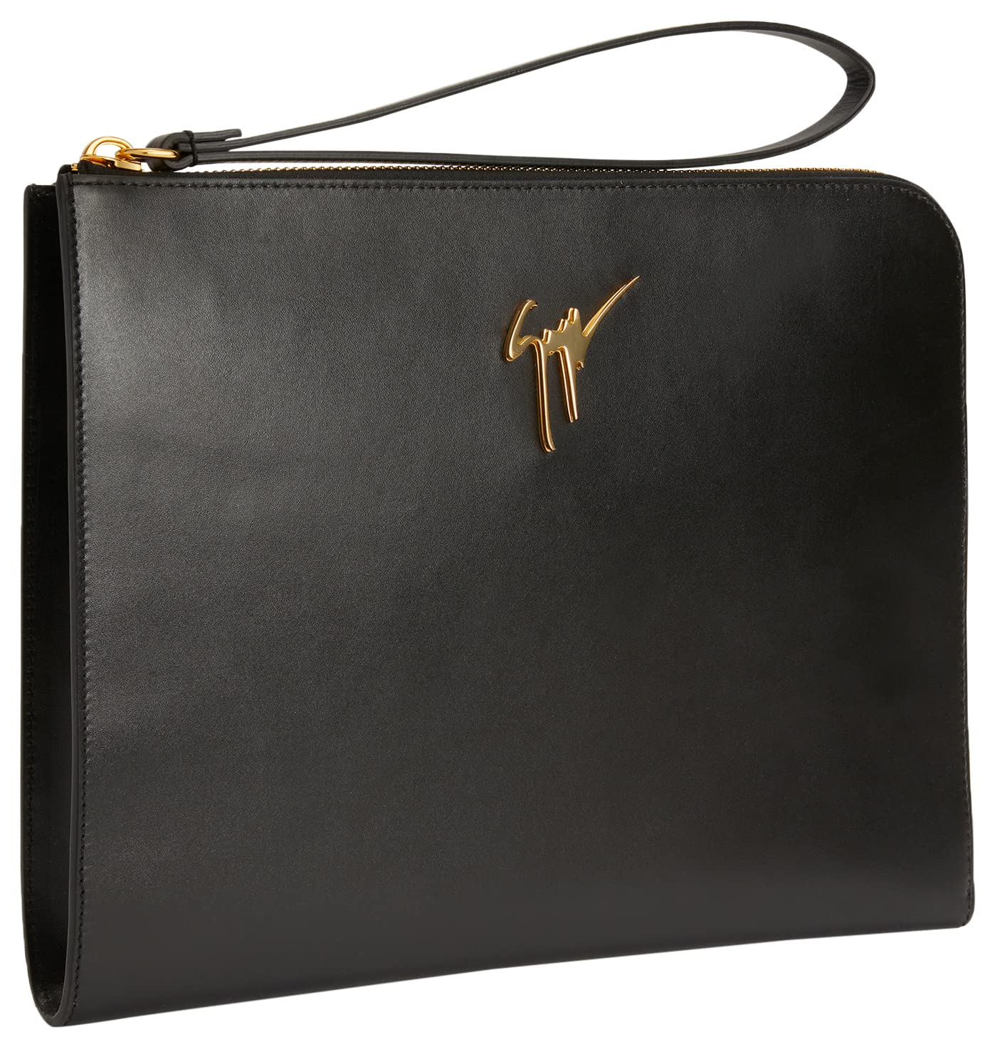Giuseppe Zanotti, Fabian Leather Clutch, One Size, Black
