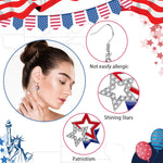 Load image into Gallery viewer, July 4th Independence Day Earrings American Flag Five-pointed Star Earrings Dangle Earrings for Women Independence Day Gifts

