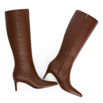 Load image into Gallery viewer, QIY Knee High Boots Women Brown Fall Tall Boots Boots Kitten Heels Long Boots Brown Knee High Boots Size 8.5
