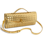 Load image into Gallery viewer, Jumping Deer Woven Clutch Purses for Women, Gold Clutch Formal Satchel Leather Evening Bag Shoulder Handbag, Gold
