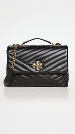 Load image into Gallery viewer, Tory Burch Women's Kira Chevron Convertible Shoulder Bag, Black, One Size
