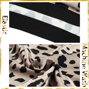 Womens Leopard Print Skirt Midi Long Length Silk Satin High Waist Elastic Skirts S