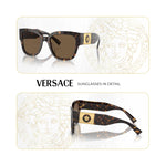 Load image into Gallery viewer, Versace VE4437U 108/73 54MM Havana/Dark Brown Square Sunglasses for Women +BUNDLE with ACCESSORY EYEWEAR KIT
